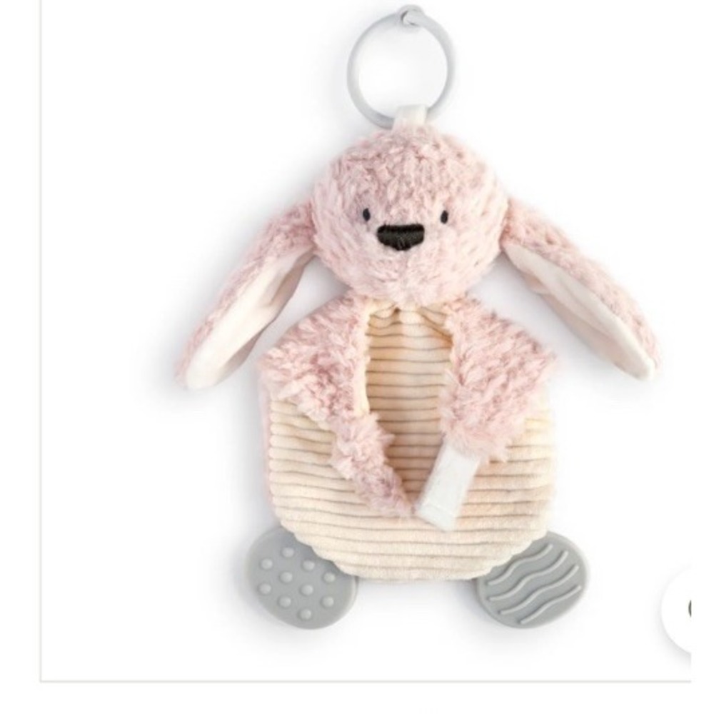 Demdaco Baby Girl Buddy Bunny Lovey Infant  Crinkle Silicone Feet Infant Newborn